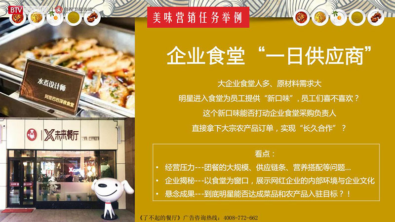 《了不起的餐厅》北京卫视2020年广告招商方案