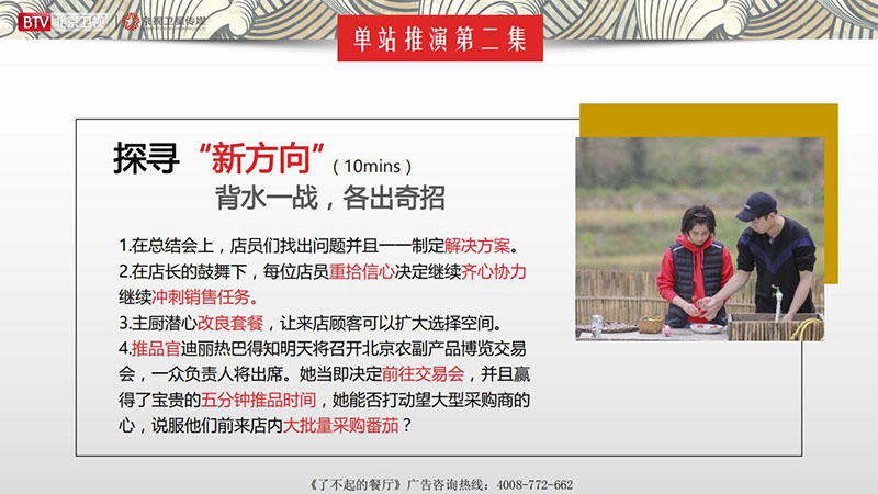《了不起的餐厅》北京卫视2020年广告招商方案