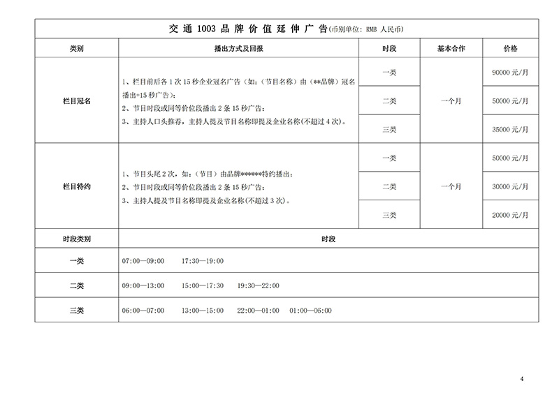 2019年广西交通广播FM100.3广告刊例