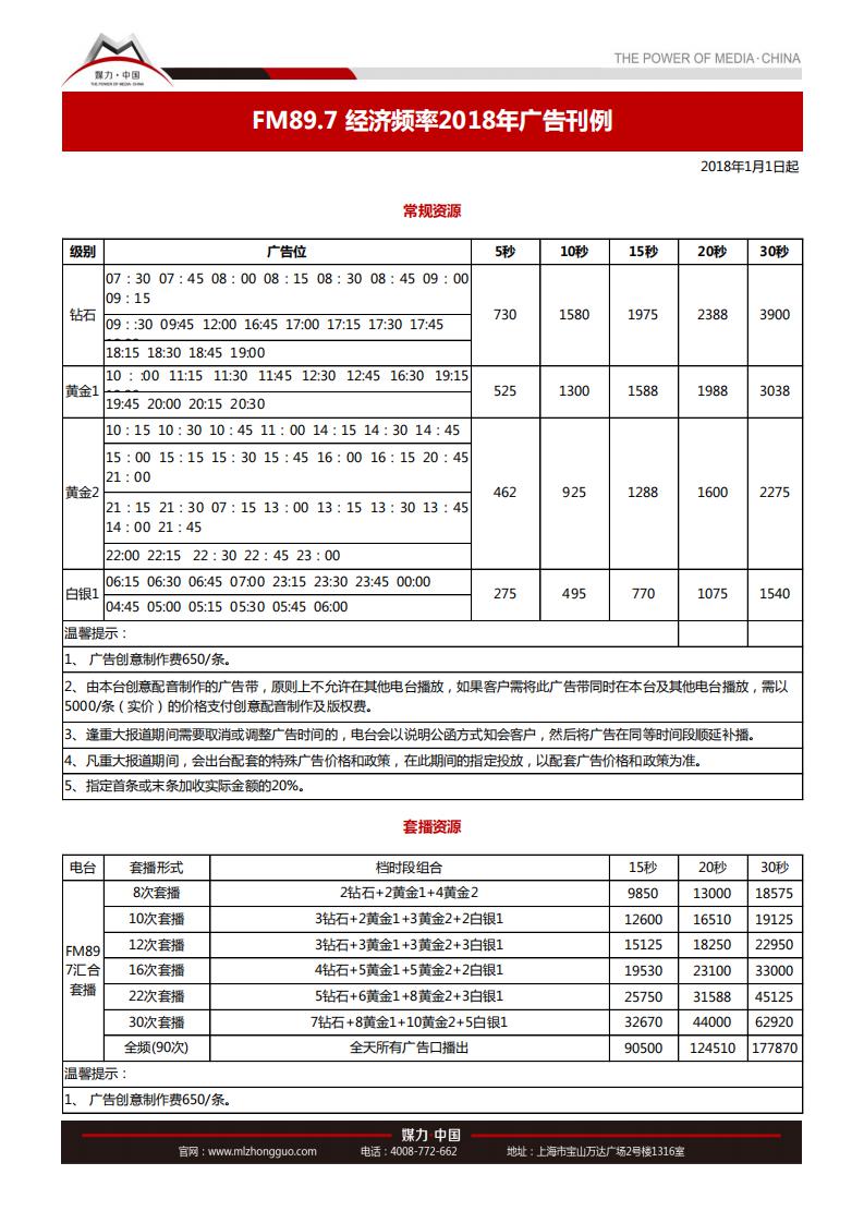 2018年南昌经济广播广告价格