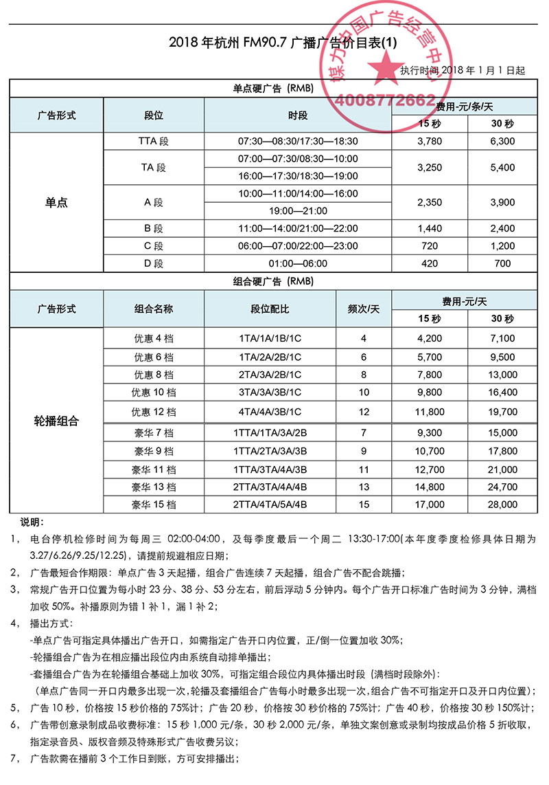 2018年杭州音乐广播广告价格