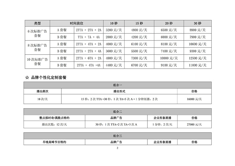 河南新闻广播2019年广告刊例价格